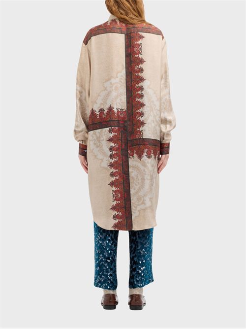 Longline pure silk shirt with paisley print PIERRE-LOUIS MASCIA | CML12162519405
